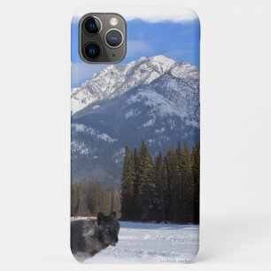 Banff Wolf in Winter with Mt Cascade iPhone 11 Pro Max Case