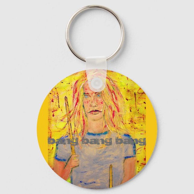 bang bang bang Drummer Girl Keychain (Front)