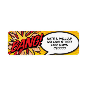 BANG Fun Retro Comic Book Pop Art Address