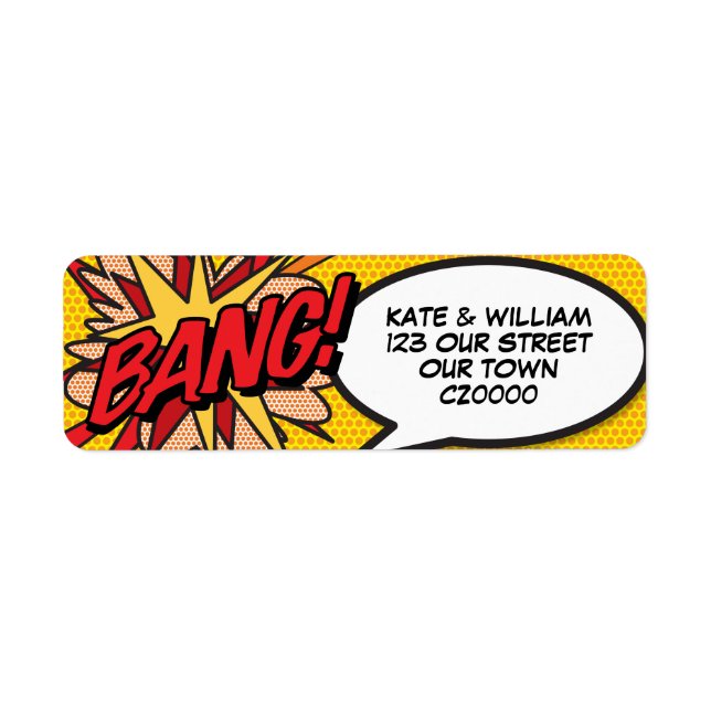 BANG Fun Retro Comic Book Pop Art Adresse (Devant)