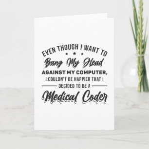 Bang My Head Medical Coder Coding Programmer ICD Card