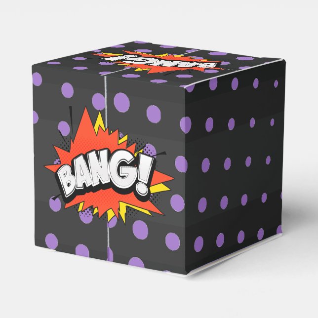 Bang Retro Action Comic Book Bubble Favor Box (Back Side)