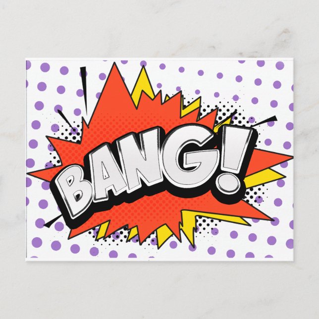 Bang Retro Action Comic Book Bubble Postcard (Front)