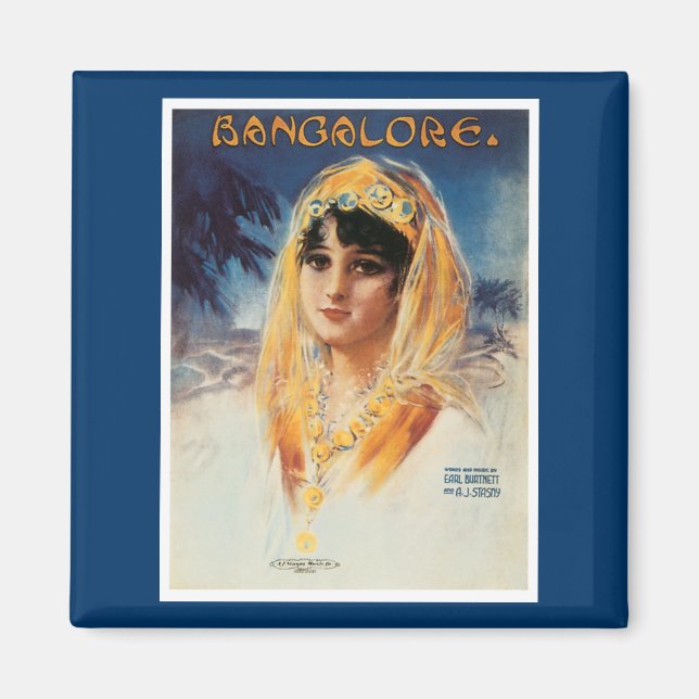 Bangalore Vintage Song Sheet Cover Magnet (Front)