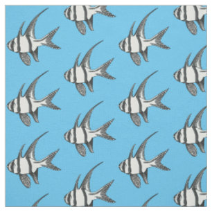 Banggai cardinalfish cartoon illustration  fabric