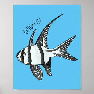 Banggai cardinalfish cartoon illustration poster