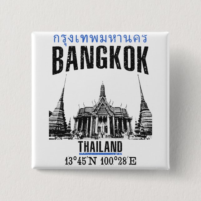 Bangkok 2 Inch Square Button (Front)