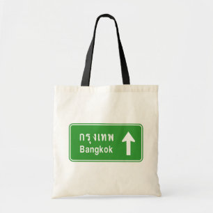 Bangkok Ahead ⚠ Thai Highway Traffic Sign ⚠ Tote Bag