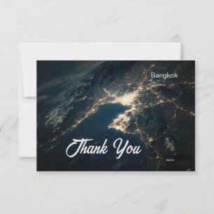Bangkok at Night, NASA, ISS Photo Thank You Card