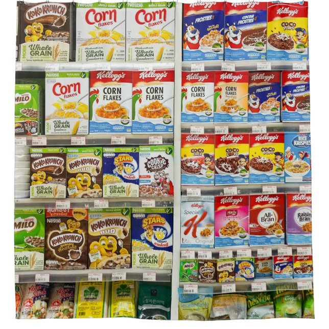 Bangkok Cereal Shelves: Foodland Editorial (Front)