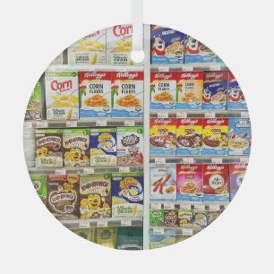 Bangkok Cereal Shelves: Foodland Editorial Glass Ornament