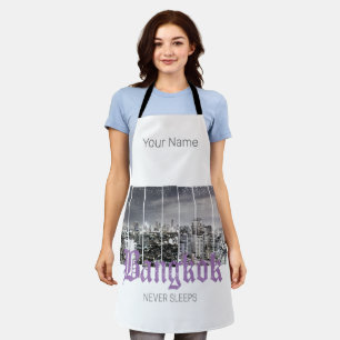Bangkok Skyline Vintage BKK Retro Thailand Design Apron