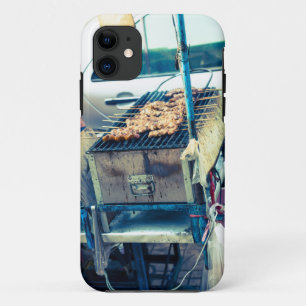 Bangkok street food barbeque with skewers iPhone 11 case