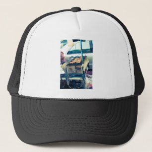 Bangkok street food barbeque with skewers trucker hat