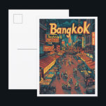Bangkok Thailand Art Vintage Travel Illustration Postcard<br><div class="desc">Bangkok Thailand Art Vintage travel place illustration</div>