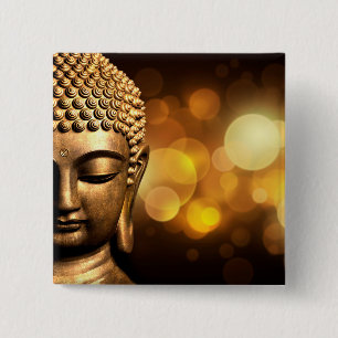Bangkok, Thailand Gold Buddha 2 Inch Square Button
