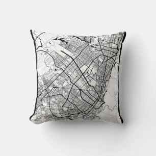 Bangkok Thailand Map Throw Pillow