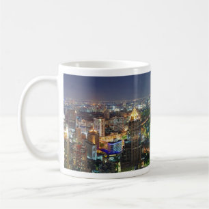 Bangkok Thailand Skyline at Night Panorama Coffee Mug