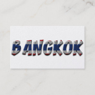 Bangkok Thailand Thai Flag Colours Typography Business Card