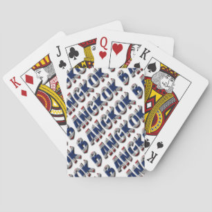Bangkok Thailand Thai Flag Colours Typography Playing Cards
