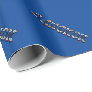 Bangkok Thailand Thai Flag Colours Typography Wrapping Paper