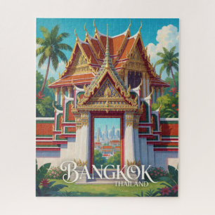 Bangkok Thailand Thai Temple Gateway Travel Jigsaw Puzzle