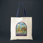 Bangkok Thailand Travel Retro Emblem Tote Bag<br><div class="desc">Bangkok retro travel design in an emblem style. Bangkok,  Thailand’s capital,  is a large city known for ornate shrines and vibrant street life.</div>