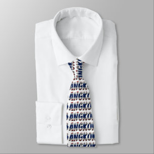 Bangkok Thailand Typography Elegant Text Only Tie
