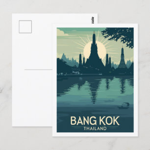 Bangkok Thailand Vintage Famous Travel Place Postcard