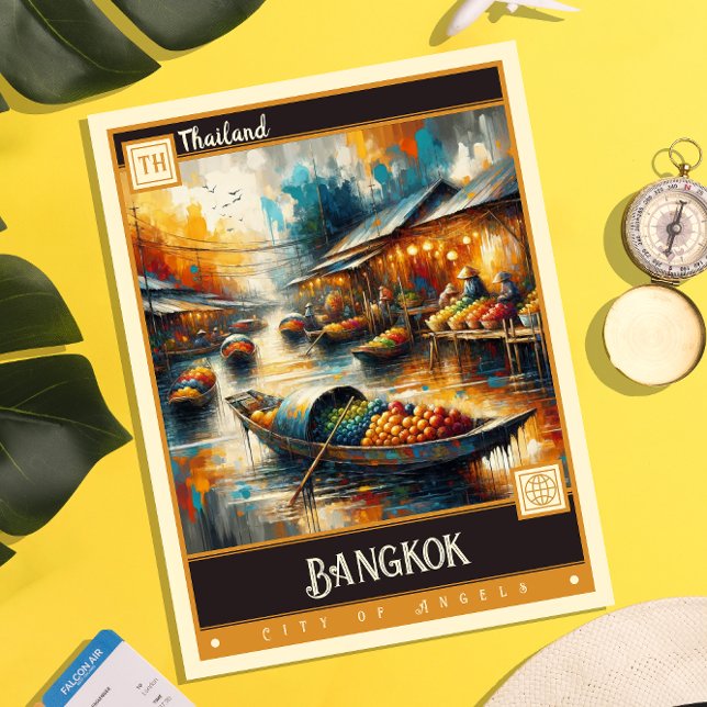 Bangkok, Thailand | Vintage Painting Postcard (Creator Uploaded)