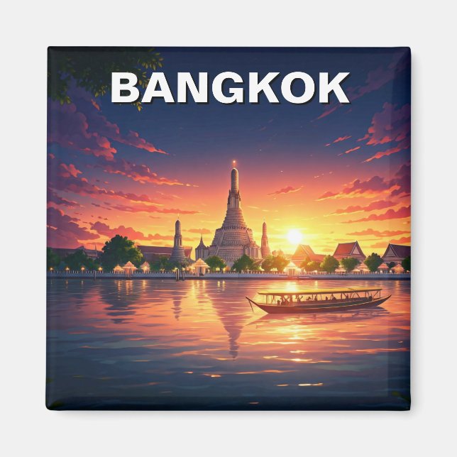 Bangkok Thailand Wat Arun Sunset  Magnet (Front)