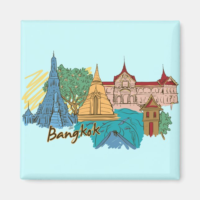Bangkok, Thailand World Famous City Magnet (Front)