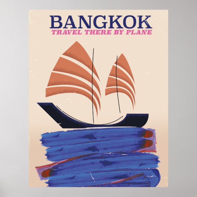 Bangkok "Travel there by plane" Poster (Front)