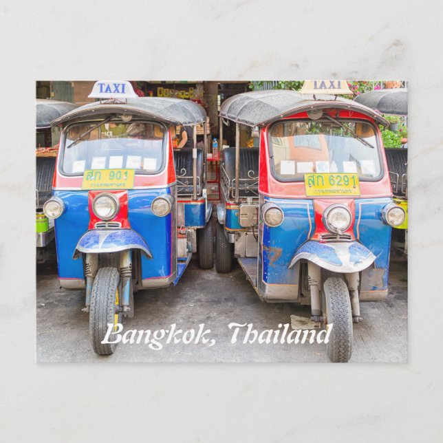 Bangkok tuk tuk carte postale (Devant)