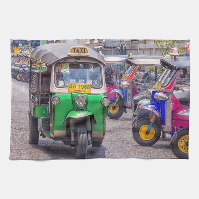 Bangkok tuk tuk, Thailand Kitchen Towel (Horizontal)