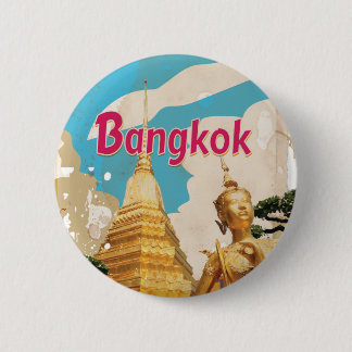 Bangkok Vintage Travel Poster 2 Inch Round Button