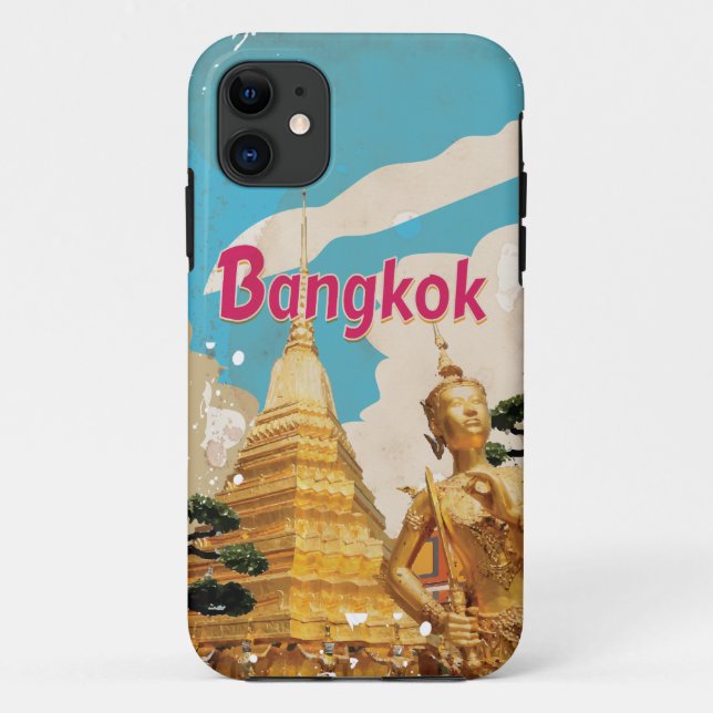 Bangkok Vintage Travel Poster Case-Mate iPhone Case (Back)