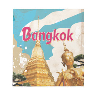 Bangkok Vintage Travel Poster Notepad