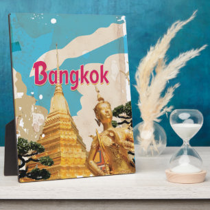 Bangkok Vintage Travel Poster Plaque