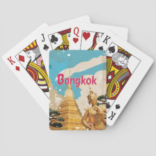 Bangkok Vintage Travel Poster Playing Cards