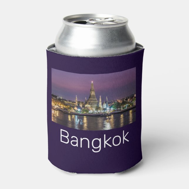 Bangkok Wat Arun Sunset BKK Thailand Souvenir Can Cooler (Can Front)
