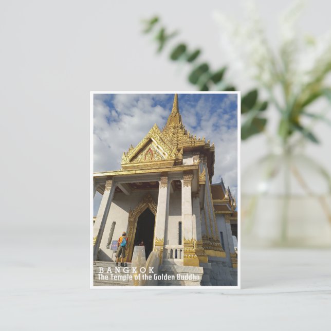 Bangkok, Wat Traimit, Thailand Postcard (Standing Front)