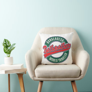 Bangladesh backpacker world traveller throw pillow
