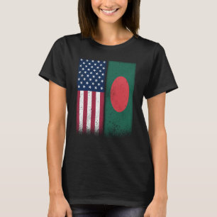 Bangladesh Bangladeshi American Flags Proud USA T-Shirt