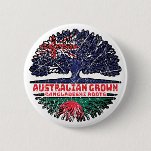 Bangladesh Bangladeshi Australian Australia Tree 2 Inch Round Button