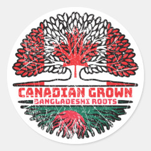 Bangladesh Bangladeshi Canadian Canada Tree Roots Classic Round Sticker