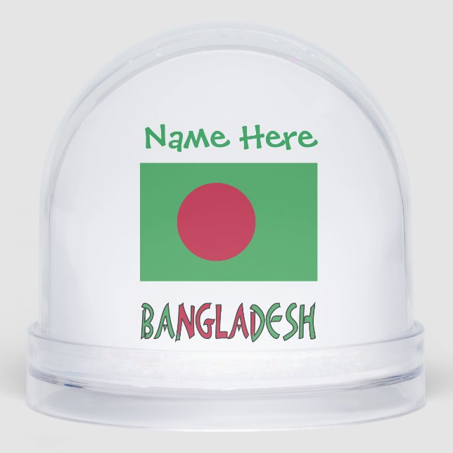 Bangladesh Bangladeshi Flag Green Personalization  Snowglobe (Front)