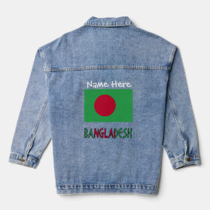 Bangladesh Bangladeshi Flag White Personalization Denim Jacket