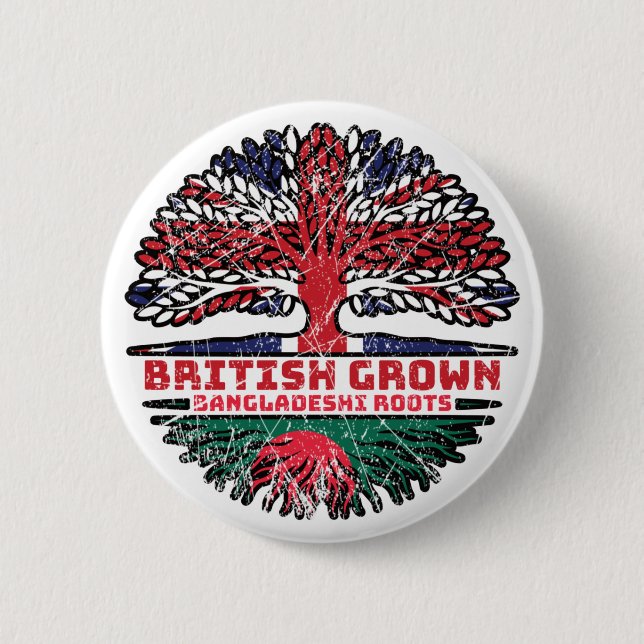 Bangladesh Bangladeshi Uk United Kingdom British 2 Inch Round Button (Front)