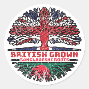 Bangladesh Bangladeshi Uk United Kingdom British Classic Round Sticker